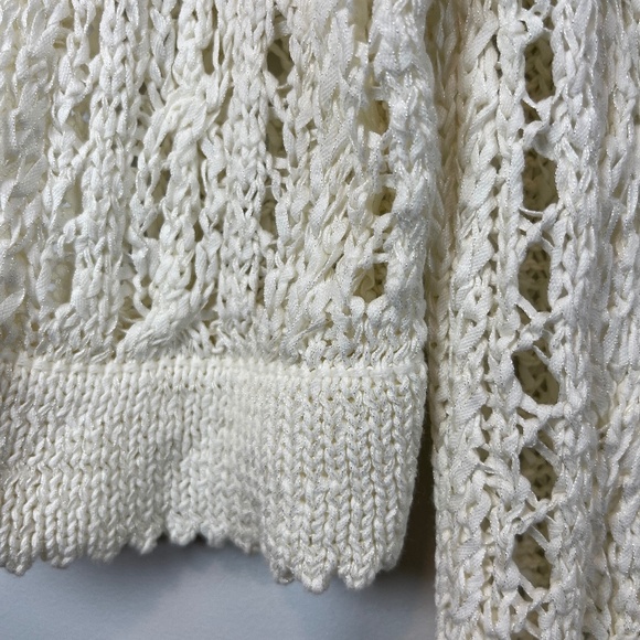Marisa Christina Open Knit Sweater Cream Sweater Top sz L Indie Boho - Picture 3 of 15